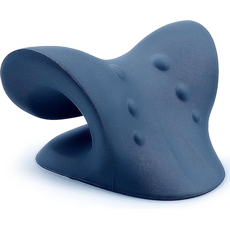 RESTCLOUD Neck and Shoulder Relaxer, Cervical Traction Device for TMJ Pain Relief and Cervical Spine Alignment, Chiropractic Pillow, Neck Stretcher (Dark Blue) - Image 5