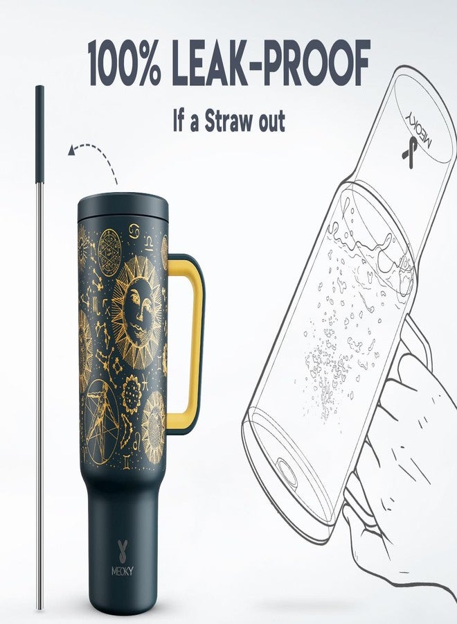 Meoky 40 oz Tumbler with Handle and Straw, Tumbler with Lid and Straw, Insulated Stainless Steel Travel Mug, 100% Leak-proof, Keeps Cold for 34 Hours or Hot for 10 Hours (Tarot) - Image 3