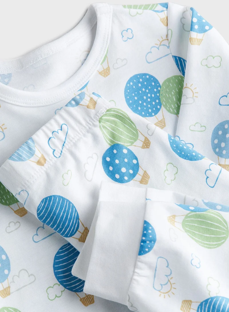 H&M Kids Crew Neck Printed T-Shirt & Pyjama Set