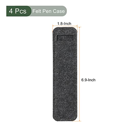 YOKIVE 4 Pack Felt Pen Case, Sleeve Pouch Holders | Mini Pocket Protectors, Great for Office(Dark Gray) - Image 2