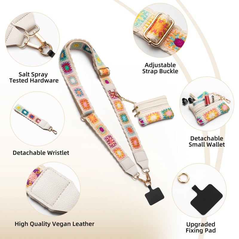 CUEDM Cell Phone Lanyard Crossbody,Adjustable Cell Phone Strap with Detachable Wristlet for Hands-Free Occasions,Clip and Go Strap for Phone with Wallet Crossbody - Image 4