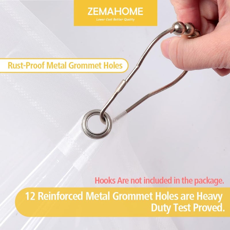 ZEMAHOME Clear PEVA Plastic Shower Curtain Liner Premium Light Weight 72" x 72" Transparent Bathroom Shower Showroom Curtain Liner with Rustproof Metal Gromments and Weighted Magnet - Image 4
