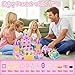 Vigorfun 165 PCS Magnetic Tiles Set Magnet Building Blocks Set with Car Alphabet Card and Ferris Wheel for Kids STEM Educational Montessori Toy for 3 4 5 6 7 8 Year Old Boys Girls Toddlers Birthday Gifts - Image 4