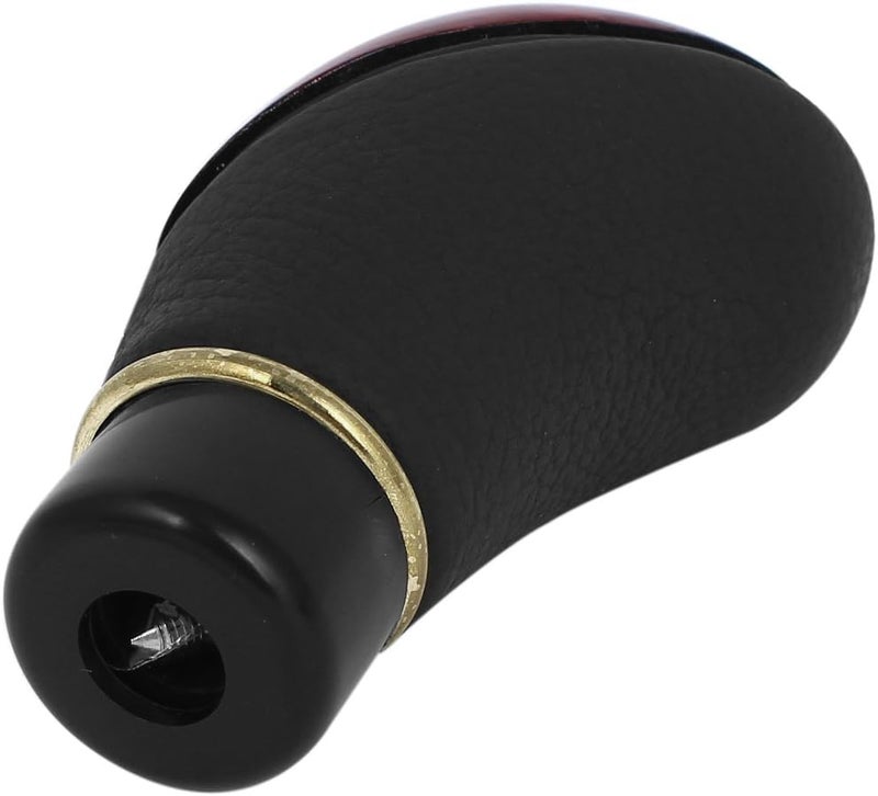 DHANVINE Wooden PU Leather Manual Black Gear Shift Knob Compatible with Maruti Suzuki Swift (2018-Present) - Image 2