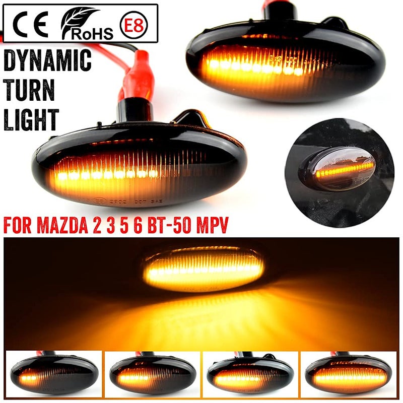 1 Pair Front Fender Marker Lights Dynamic LED Side Marker for Mazda 2 3 5 6 BT-50 MPV Sequential Blinking - Image 3