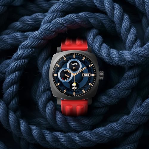 Pebble Endure 2 1.43” AMOLED Smartwatch with Always-On Display | Rotating Crown | BT Calling | Health Suite | Premium Rugged Build | Multiple Sports Modes| DIY Watch Faces | Step Tracker (Red) - Image 1