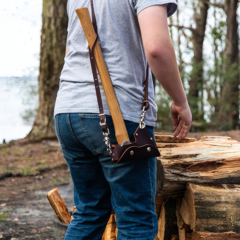 Council Tool Leather Shoulder Sling - Wood Craft Carrying Strap for Camp Carver and Pack Axe with Adjustable Design & Lobster Claw Clasps, Made in The USA - AM-SLING02 - Image 4