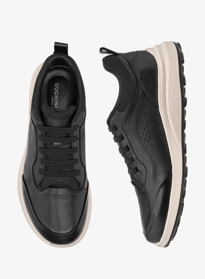 DUCHINI Men Perforated Lace-Up Sneakers