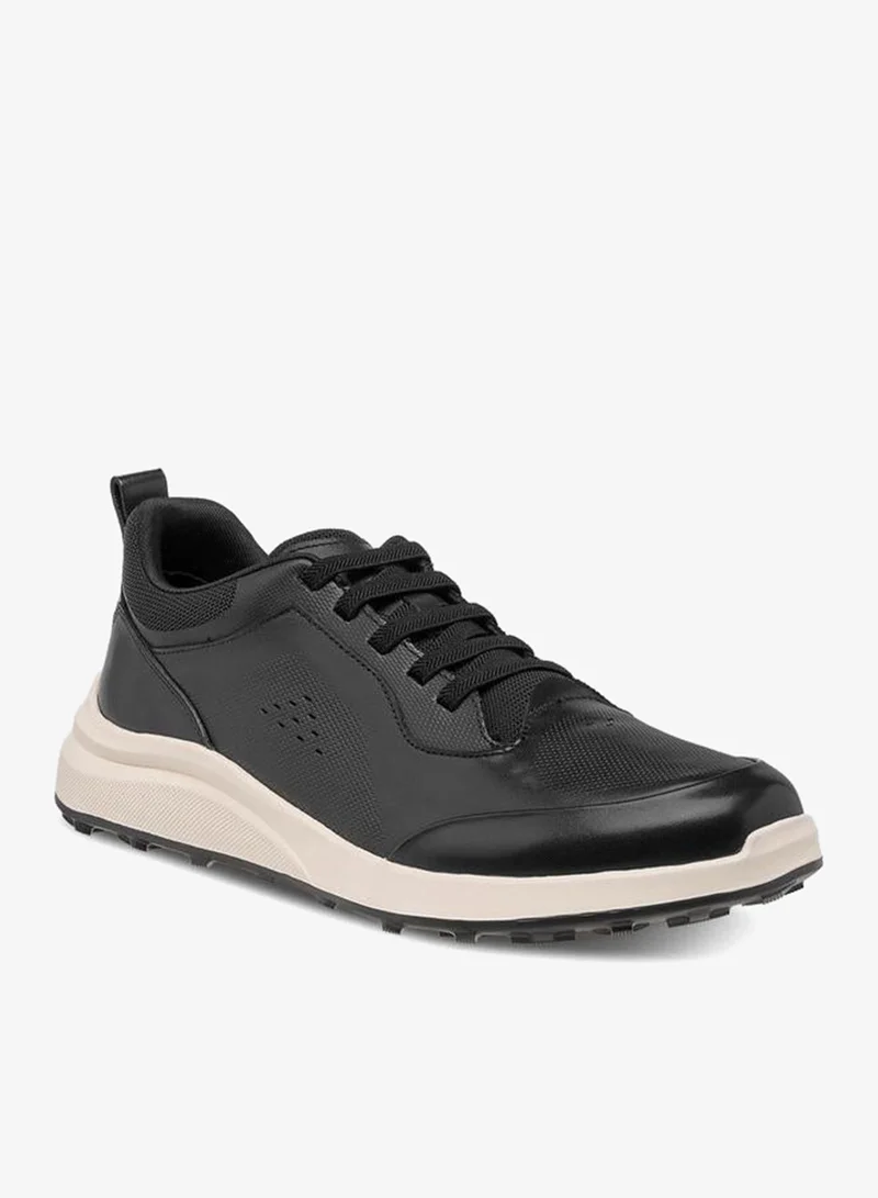 DUCHINI BLACK Men Perforated Leather Sneakers for Men | Best Price UAE