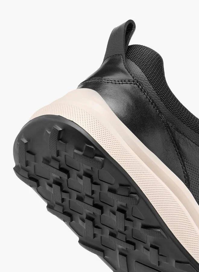 Duchini BLACK Men Perforated Genuine Leather Sneakers for Men | Best Price UAE