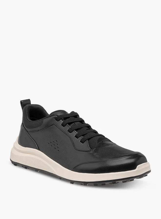 Duchini BLACK Men Perforated Genuine Leather Sneakers for Men | Best Price UAE