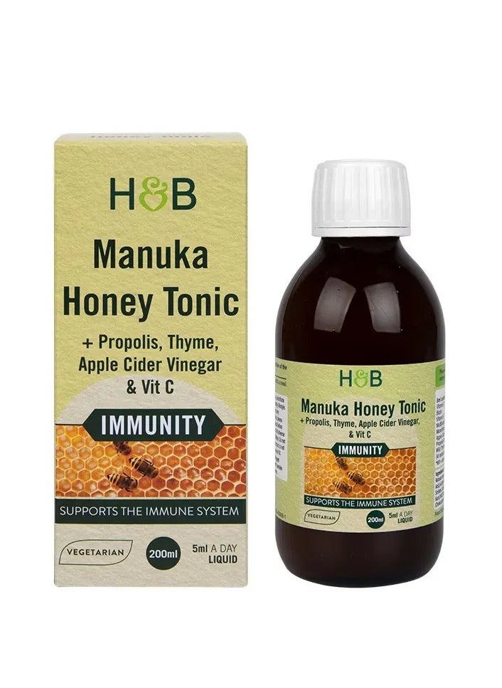 H&B H&B Manuka Honey Tonic + Propolis, Thyme, Apple Cider Vinegar & Vitamin C Liquid For Immunity 200ml 