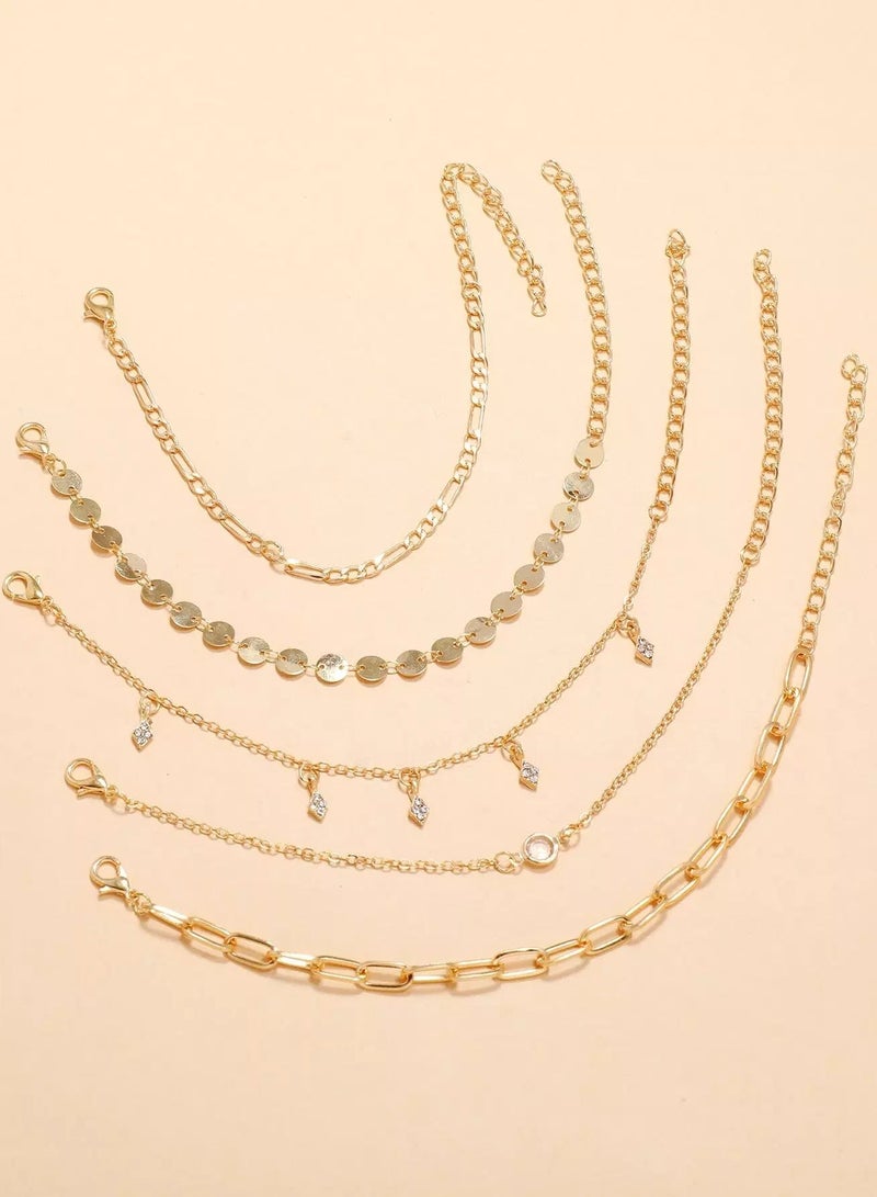 5pcs Round Disc Decor Bracelet  - Image 3
