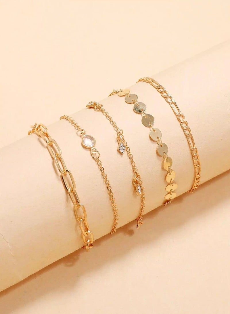 5pcs Round Disc Decor Bracelet  - Image 2