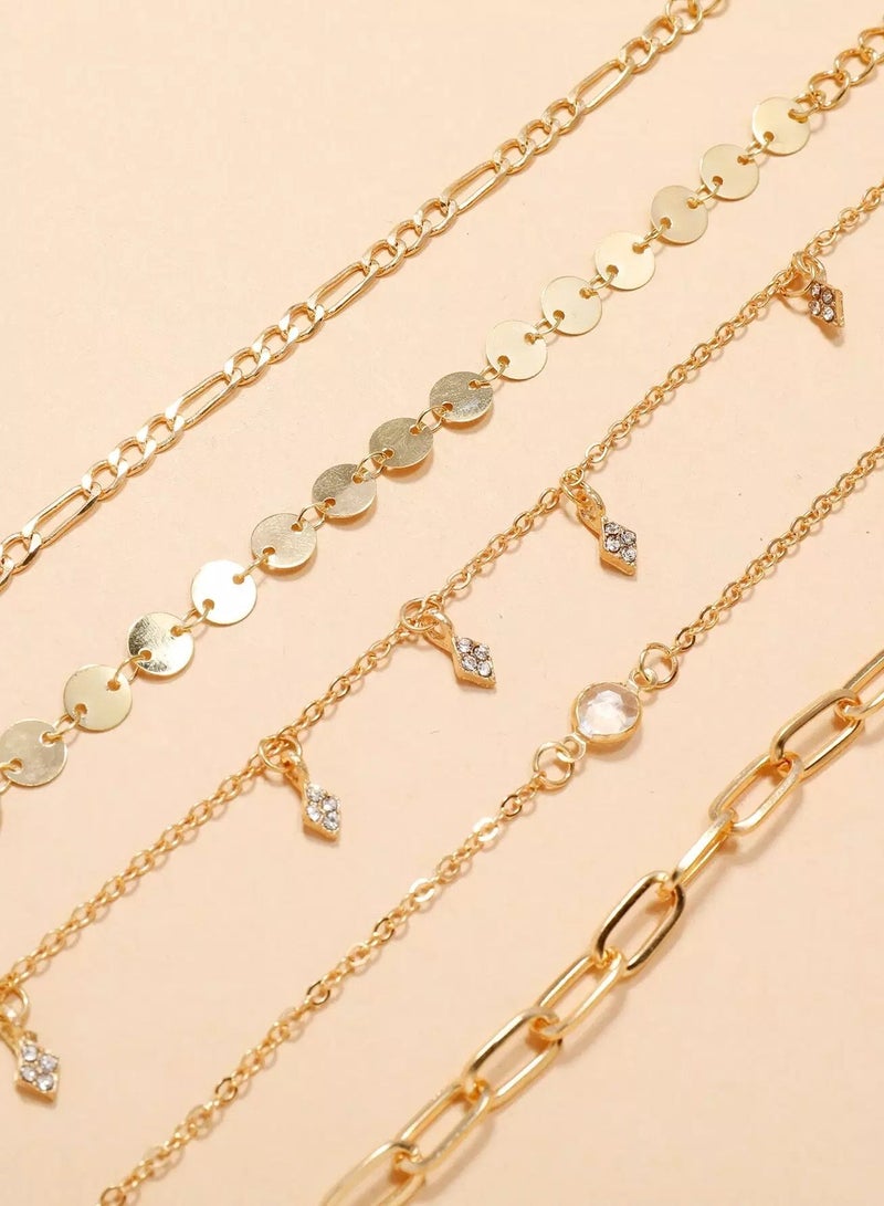 5pcs Round Disc Decor Bracelet  - Image 4