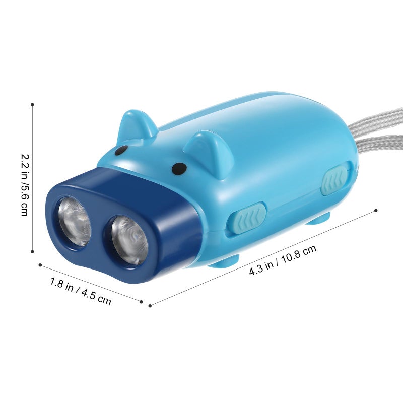 3Pcs Portable Hand Press Flashlight Electric Torch Outdoor Safety Travel Pig Pattern - Image 3