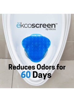 Diversey Ekcos Innovations EKS-8BM-12 ekcoscreen 60 Day Premium Anti-Splash Urinal Screen, for Heavy Use Public Restrooms, Blue/Mango, 7x8-Inch (Pack of 12)  - Image 1
