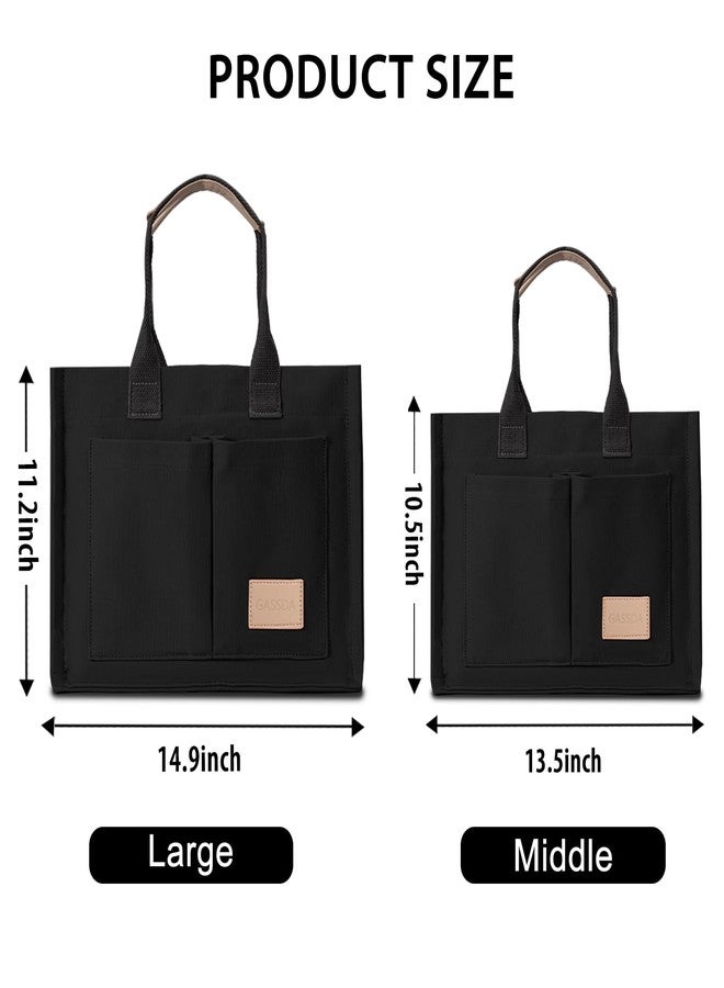 GASSDA Canvas Tote Bag for Women Crossbody Work Purse with Pockets Top Handle Handbag Satchel Bags for Travel Nurse Teacher - Image 4