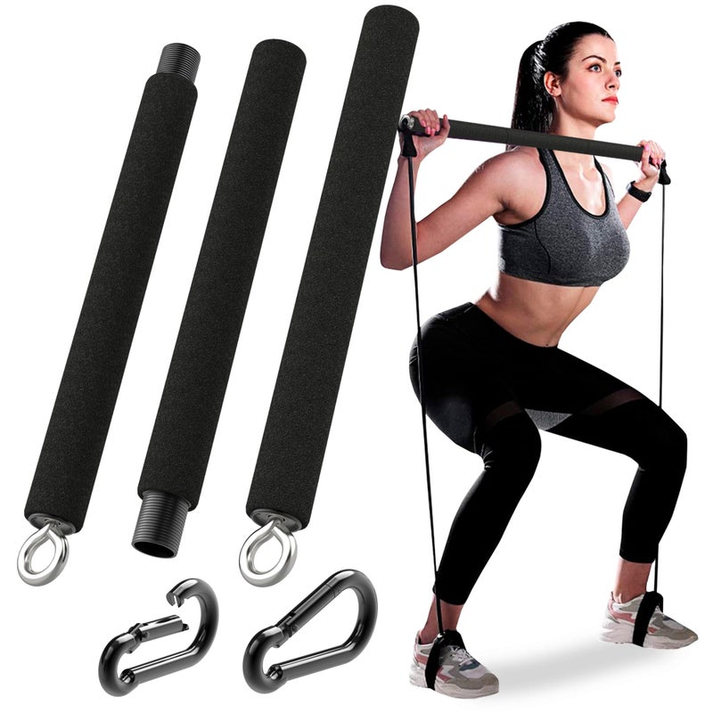 Tribe Lifting Resistance Band Bar - Portable Steel Workout Bar for Resistance Bands - Adjustable 38 to 26 Inch - Straight Bar Attachment for Cable Machine and Home Gym Exercises - Image 2