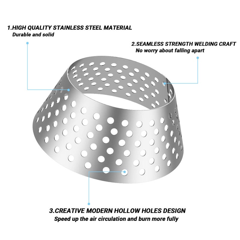 Skyflame BBQ Stainless Steel Charcoal Basket, Briquet Holder Kettle Grill Accessories Compatible with Weber Kettle 22 26.75 WSM Smokey Mountain XL Big Green Egg/Kamado - Updated Hollow Holes Design - Image 3