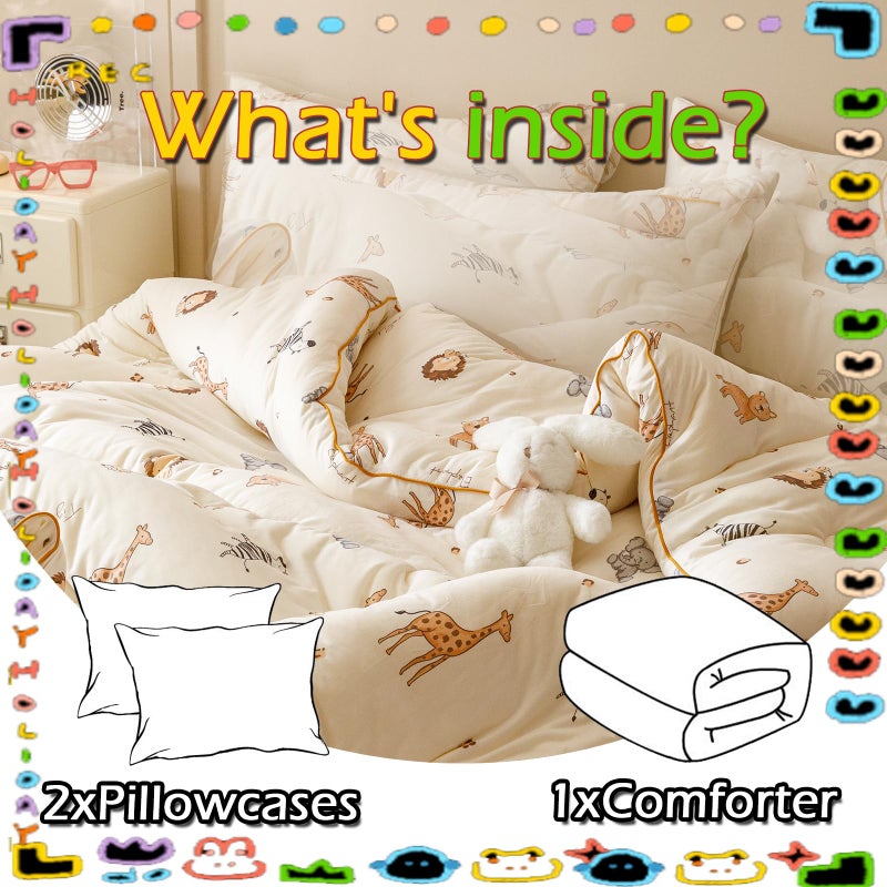 MorroMorn Super Soft Comforters Queen Size Bed Set, 3 PCS Bedding Sets - Thick Fluffy Comforter with 2 Pillowcases for Girls Boys Kids, Lightweight Blanket Warm Cozy for Fall Winter (Whale Dream) - Image 4