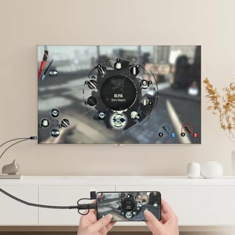 محول 3 في 1 USB-C إلى HDMI لأجهزة iPhone وAndroid، 1080P Full HD Mirroring مع Lightning وMicro USB Charging، محول AV رقمي محمول للتلفزيون والشاشة وتوصيل جهاز العرض وتشغيله - Image 4