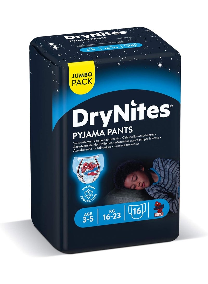 HUGGIES Drynites Pyjama Pants Bed Wetting Diaper Boys 3 5 Years 16 23 Kg 16 Pants - Image 1