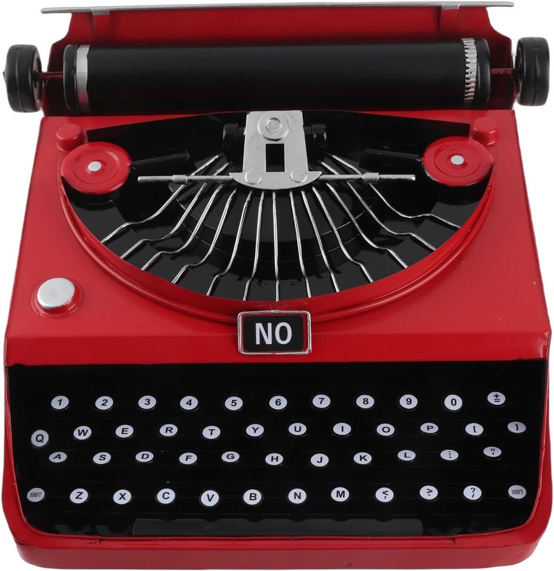 Fydun Vintage Typewriter Model, Retro Iron Antique Other Office Equipment Building Table Decor Display Ornament Statue Set Home Deco Ion Ornaments Handcrafted for Studios and Cafes - Image 1