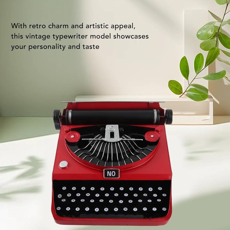 Fydun Vintage Typewriter Model, Retro Iron Antique Other Office Equipment Building Table Decor Display Ornament Statue Set Home Deco Ion Ornaments Handcrafted for Studios and Cafes - Image 5