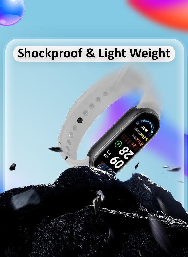 CATANES (for Mi Band 8 and 9) Strap Soft Silicone Replacement Sport Wristband for Xiaomi Mi Band 9 Watch Band Accessories for Women Men Grey - Image 4