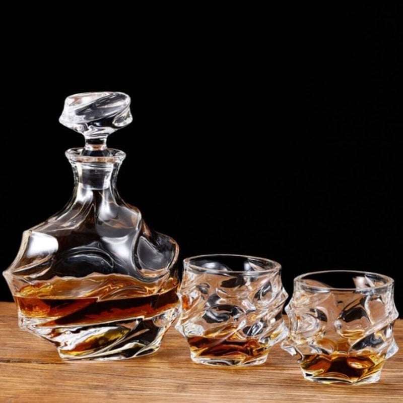WRINGO طقم زجاجة ويسكي ورينغو مع 7 قطع زجاج، 1000 مل ويسكي كريستال هدية لعشاق الكحول مع 6 قطع زجاج ويسكي (WD-08) - Image 3