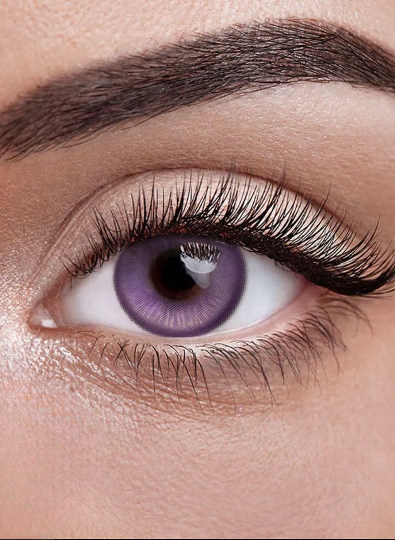 Magic Pop Purple Demon Slayer Ghostblade Butler Yearly Colored Contact Lenses, Unisex Cosmetic Cosplay Contact Lenses, Enlargement Collection, Light Purple, With Case
