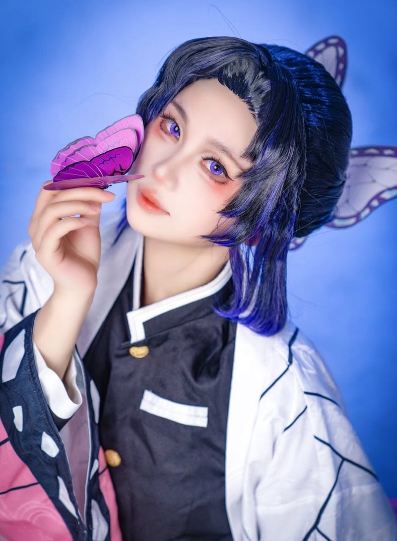 Magic Pop Purple Demon Slayer Ghostblade Butler Yearly Colored Contact Lenses, Unisex Cosmetic Cosplay Contact Lenses, Enlargement Collection, Light Purple, With Case