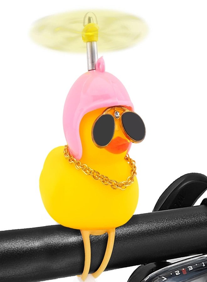 wonuu Bike Rubber Ducks with Helmet, for Car Dashboard Decoration Duck Motorcycle Bicycle Cycling Accessories NOT Squeak (Pink) - Image 1