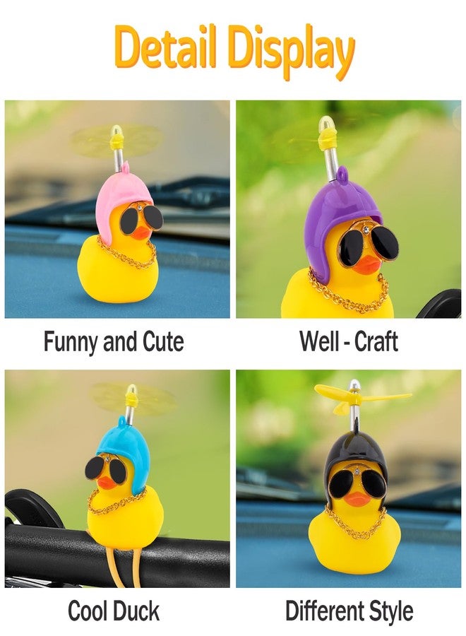 wonuu Bike Rubber Ducks with Helmet, for Car Dashboard Decoration Duck Motorcycle Bicycle Cycling Accessories NOT Squeak (Pink) - Image 4