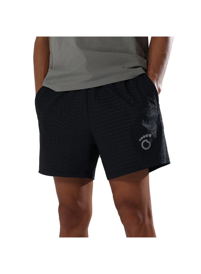 Macondo Men's Sports Shorts Moisture-wicking Quick-dry Breathable Marathon Running Woven Five-point Shorts Classic Navy Blue L - Image 4