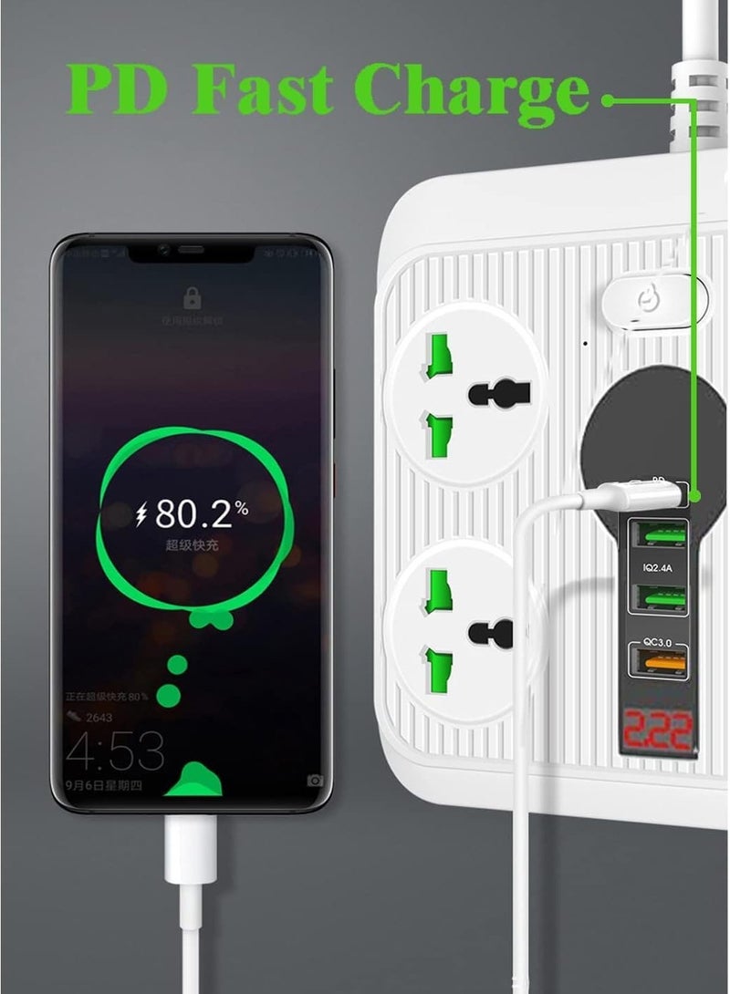 TIGER Power Strip Surge Protector with USB, 4 AC Outlets & 3 USB Ports (1 PD), Flat Plug Extension Cord, 6ft Power Cord, Compact Desktop Socket for Travel, Home, and Office – Safe and Convenient Power Solution  - Image 4