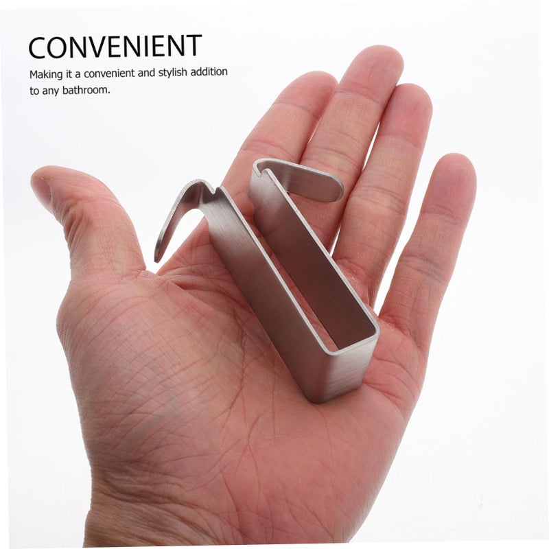 304 Stainless Steel Punch Free Towel Hook Double Sided Bathroom Shower Door Hanger Wall Mounted Holder - Image 4