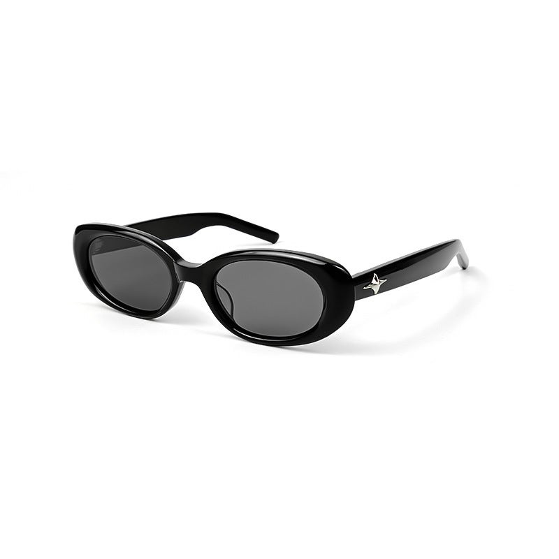 BANDEON.S Oval Sunglasses UV Protection Black Frame/Grey - Image 1