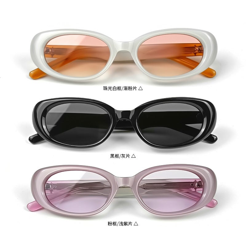 BANDEON.S Oval Sunglasses UV Protection Black Frame/Grey - Image 5
