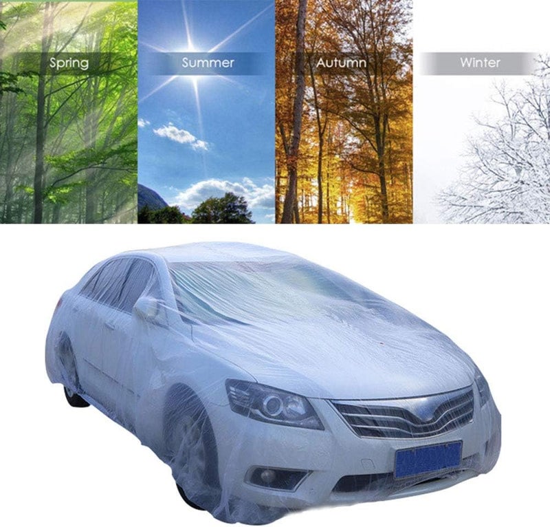 ESUPPORT Clear Plastic Disposable Car Cover - Image 2