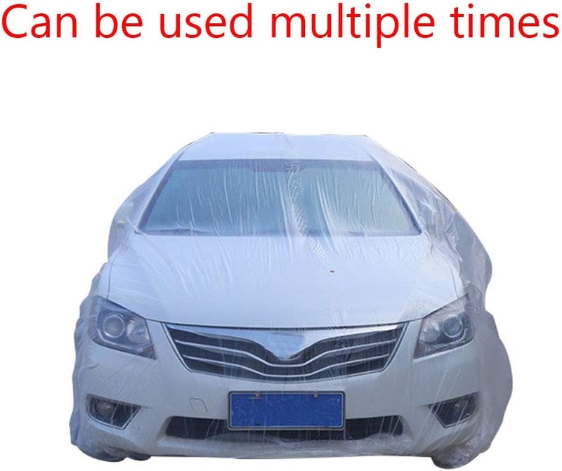 ESUPPORT Clear Plastic Disposable Car Cover - Image 4