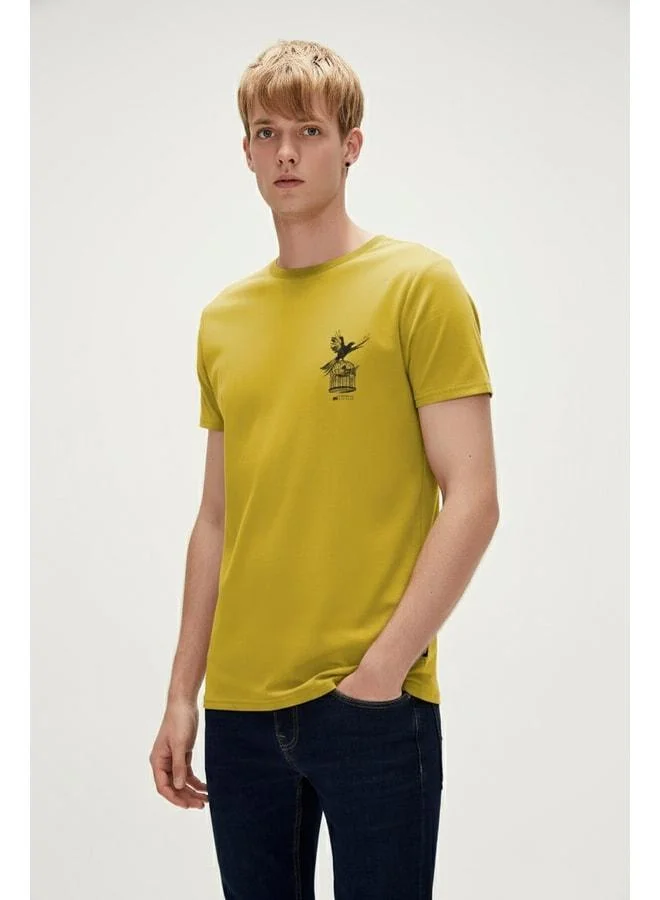 Bad Bear Fish Dream Yellow Men's Printed T-Shirt.