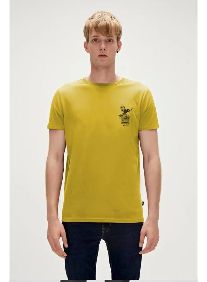 Bad Bear Fish Dream Yellow Men's Printed T-Shirt.