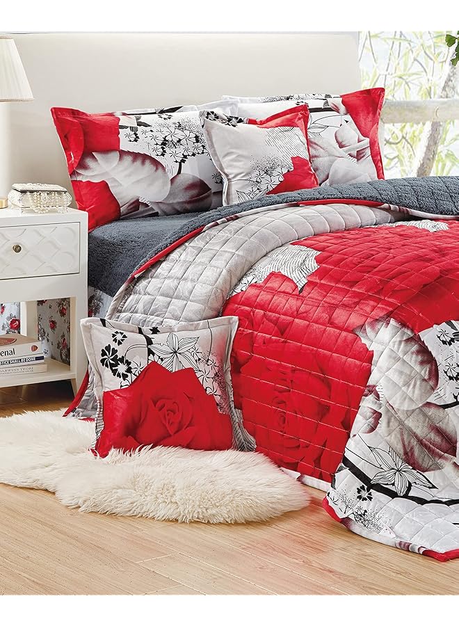 إيروريكس طقم لحاف شتوي قابل للعكس من صوف الشيربا الناعم المريح مقاس مفرد 160 - Image 2