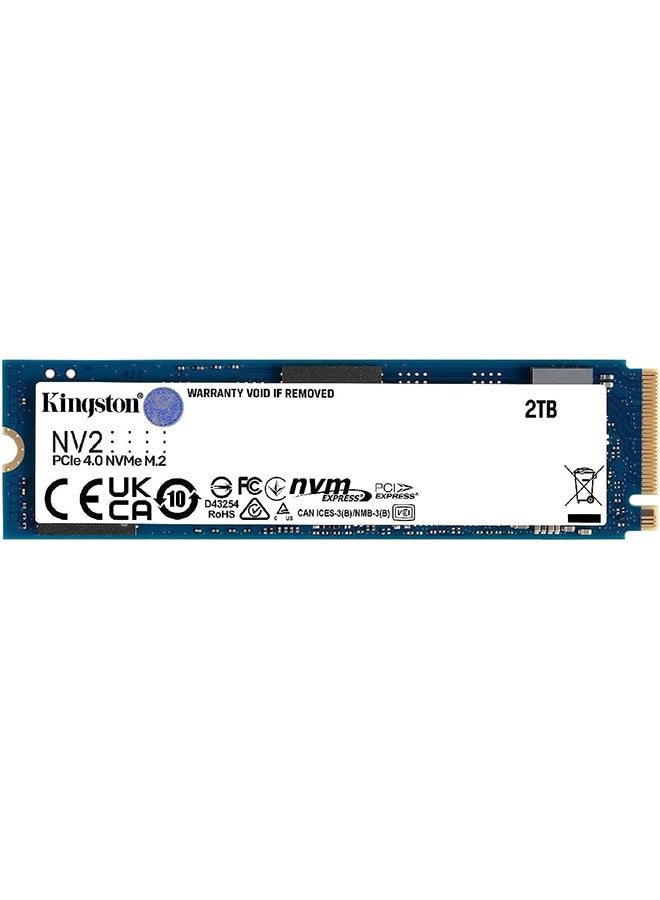 Kingston NV2 2TB M.2 2280 NVMe Internal SSD, Up to 3500MB/s Read / 2800MB/s Write Speed, Gen 4x4 NVMe PCIe Performance, 2.17G Vibration Operating | SNV2S/2000G - Image 1