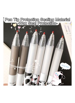 Y&D Cute Pens Kawaii 0.5mm Black Ink Gel Fine Point Smooth Writing Ballpoint for Office School Supplies Nice Fun Gifts Kids Girls Women Journaling, Pack of 6pcs (Little Milky Cow)  - Image 4