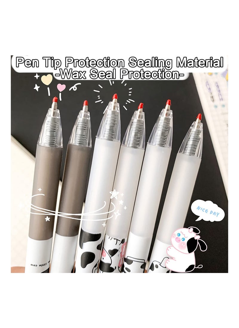 Y&D Cute Pens Kawaii 0.5mm Black Ink Gel Fine Point Smooth Writing Ballpoint for Office School Supplies Nice Fun Gifts Kids Girls Women Journaling, Pack of 6pcs (Little Milky Cow)  - Image 4