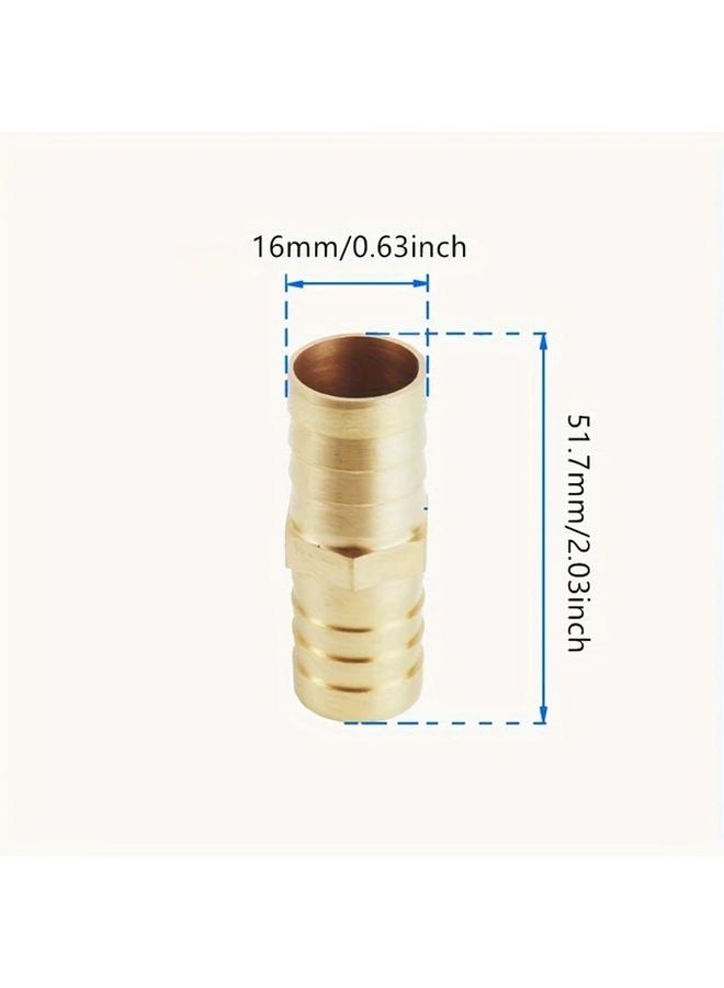 Universal Brass Barb Straight Hose Connectors 16mm 0 63inch Durable Metal Pneumatic Fittings - Image 1
