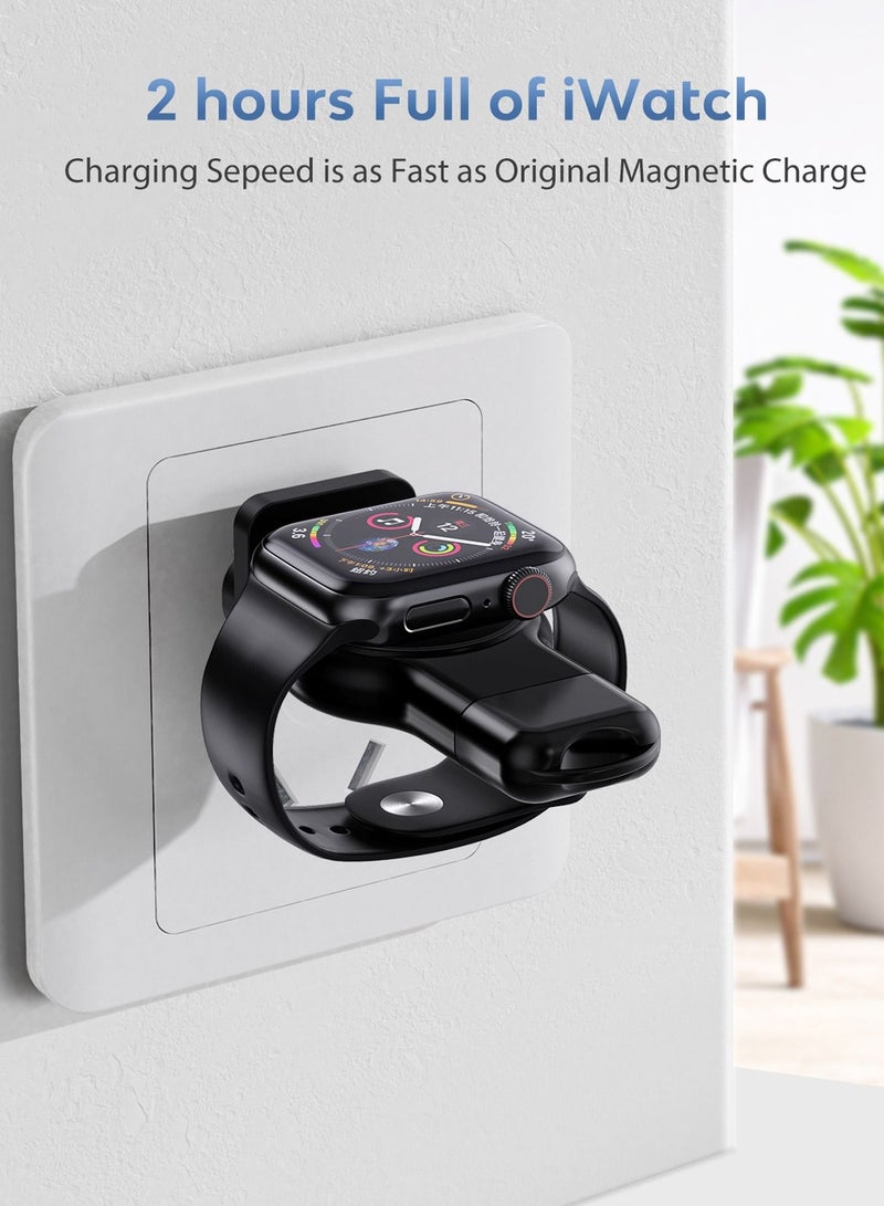 شاحن محمول ووتش أبل ، ومناسبة لسلسلة ووتش أبل 7 6 5 4 3 2 ، أسود - Image 3